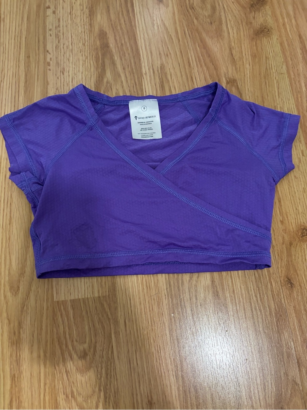 Purple Wrap-Front Crop Top by Beyond Yoga